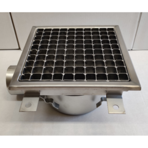 Inox slivnik 400x400 mm, horinzontalni DIA 75