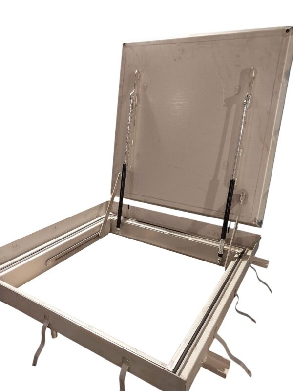 Poklopac za strojarnicu bazena s plinskim oprugama svijetli otvor 800x800 mm, AISI 304